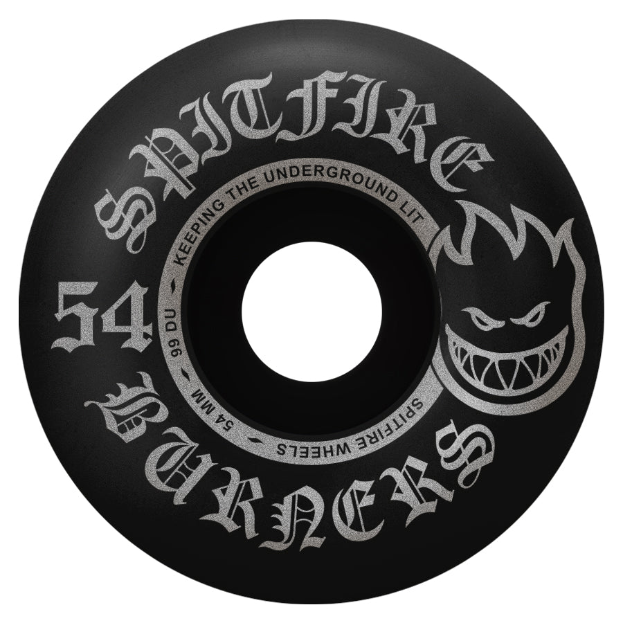 Spitfire - Burners Skateboard Wheels 54mm 99a Black
