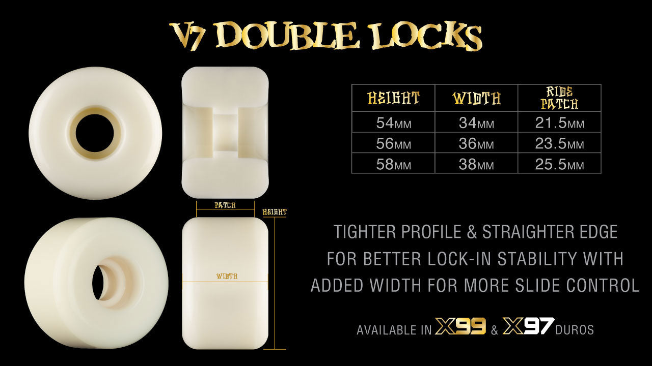 Bones - X-Formula Skateboard Wheels Double Lock V7 56mm 99A