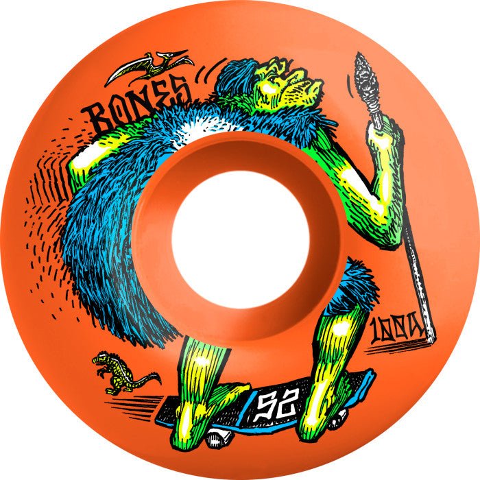 Bones - OG Formula Skateboard Wheels NEONderthal 52mm V4 Wide 100A Orange