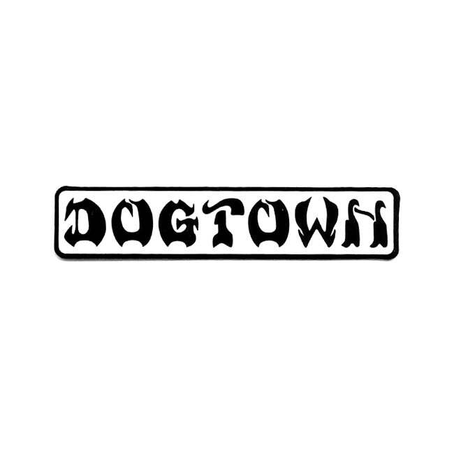 Dogtown - Bar Logo Sticker 8" White/Black