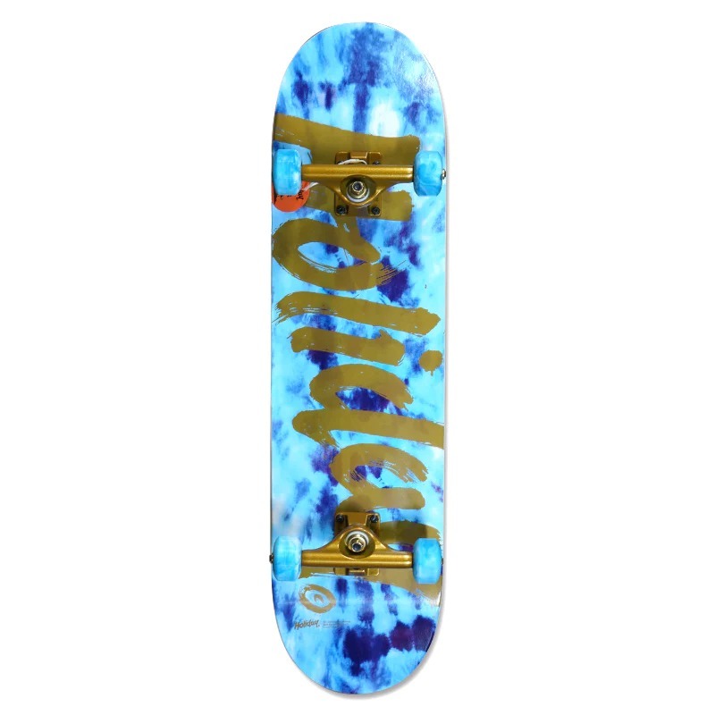 Holiday Ice Blue/Gold Tie Dye Complete Skateboard 8.0''
