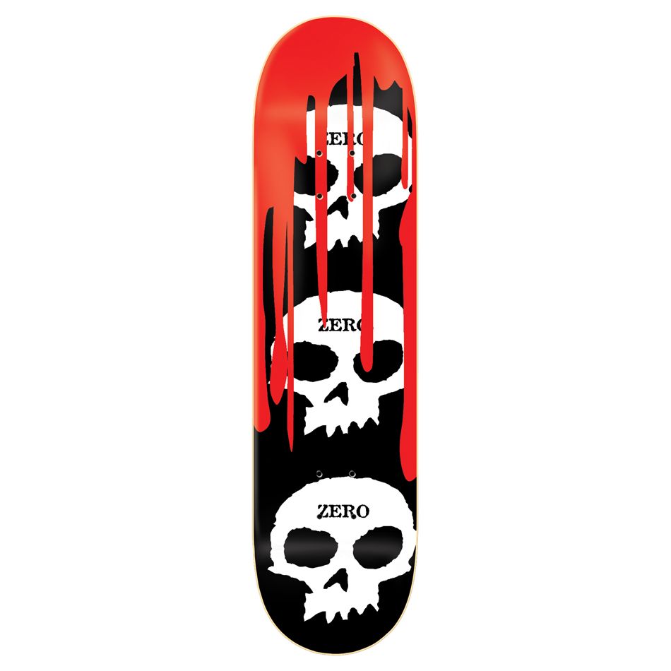 Zero - 3 Skull Blood Skateboard Deck 8.0''