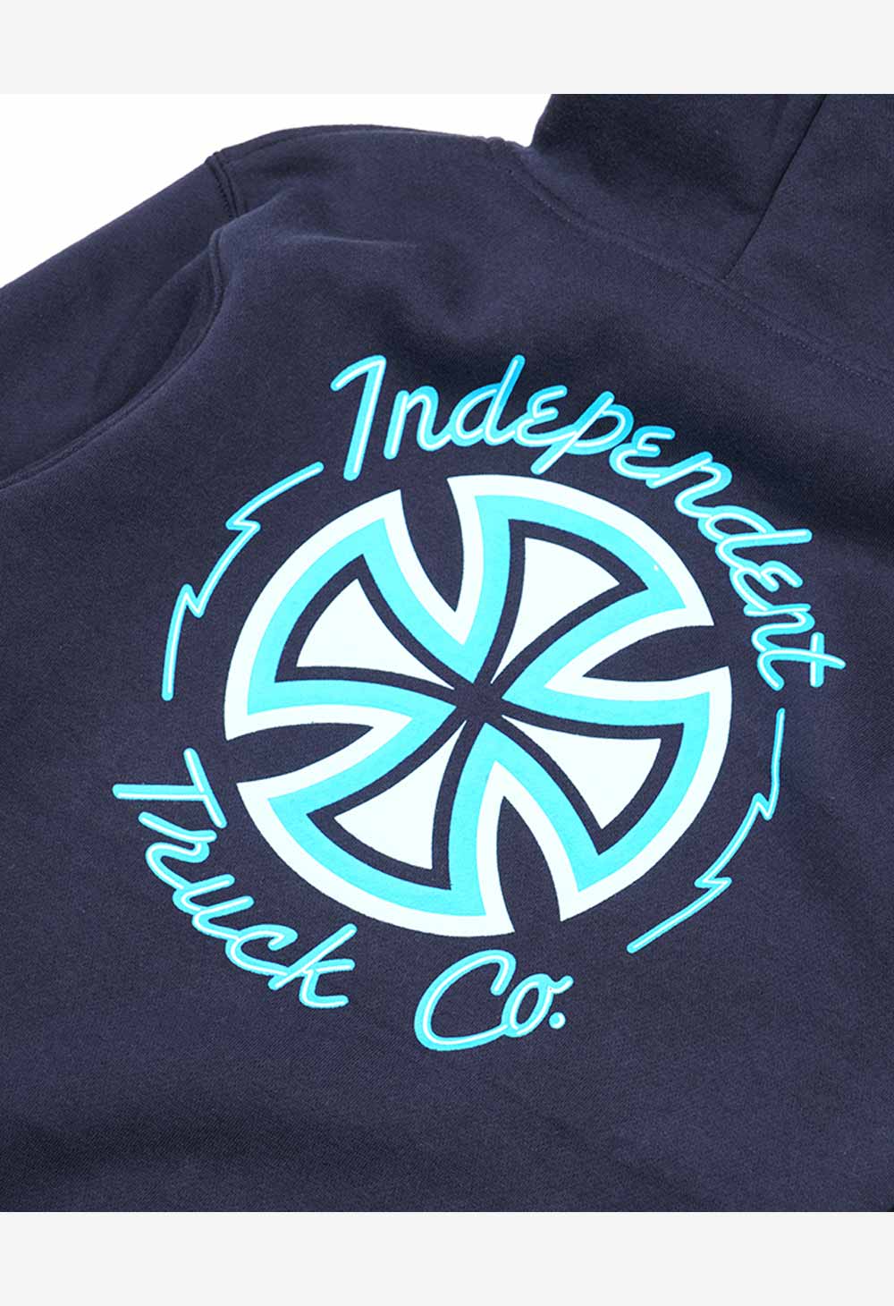 Independent - Neon Cross Youth Pop Hoodie Union Blue