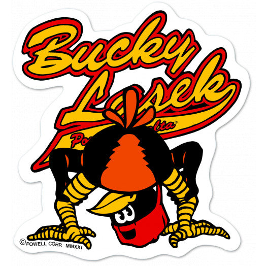 Powell Peralta Bucky Lasek sticker on clear background