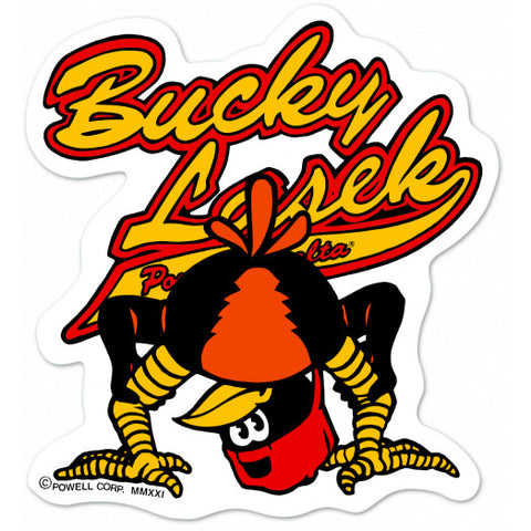 Powell Peralta Bucky Lasek sticker on clear background