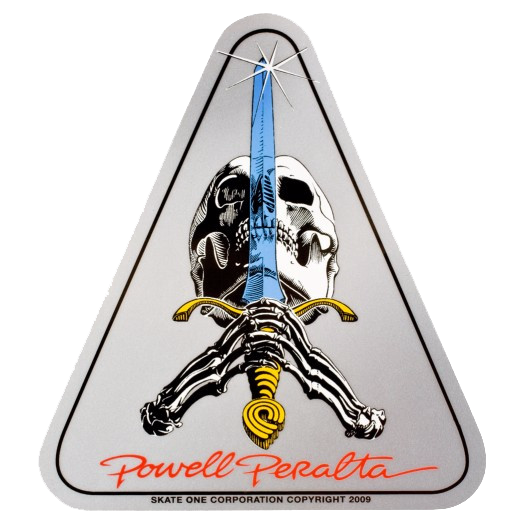 Powell Peralta Skull & Sword Sticker – Coast Skate Powell Peralta Skull & Sword Sticker – Coast Skate