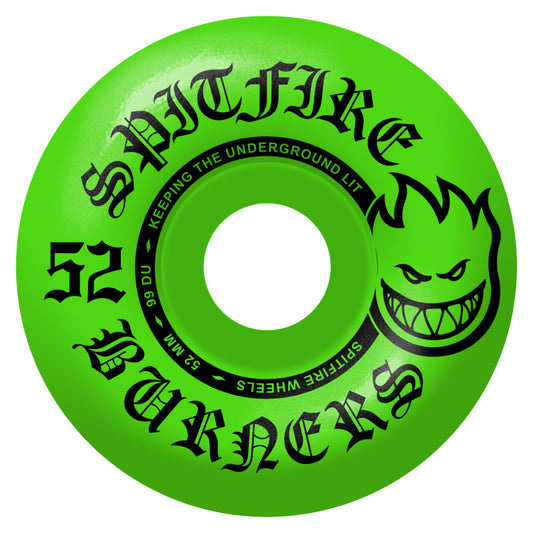 Spitfire - Burners Skateboard Wheels 52mm 99a Green