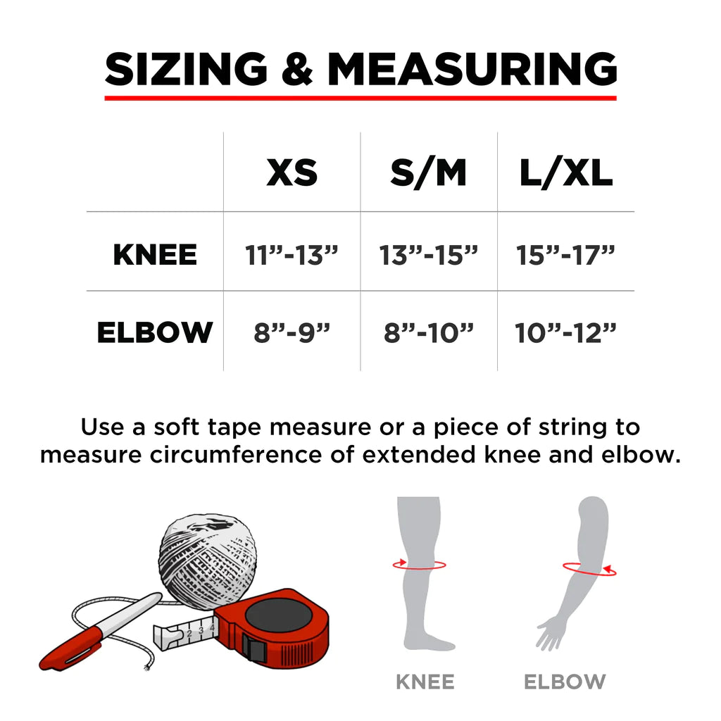 187 Killer Pads Knee and Elbow Combo Pack size guide