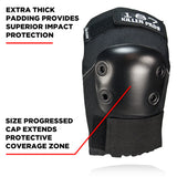 187 Killer Pads Pro Elbow Pads Black front view with design info