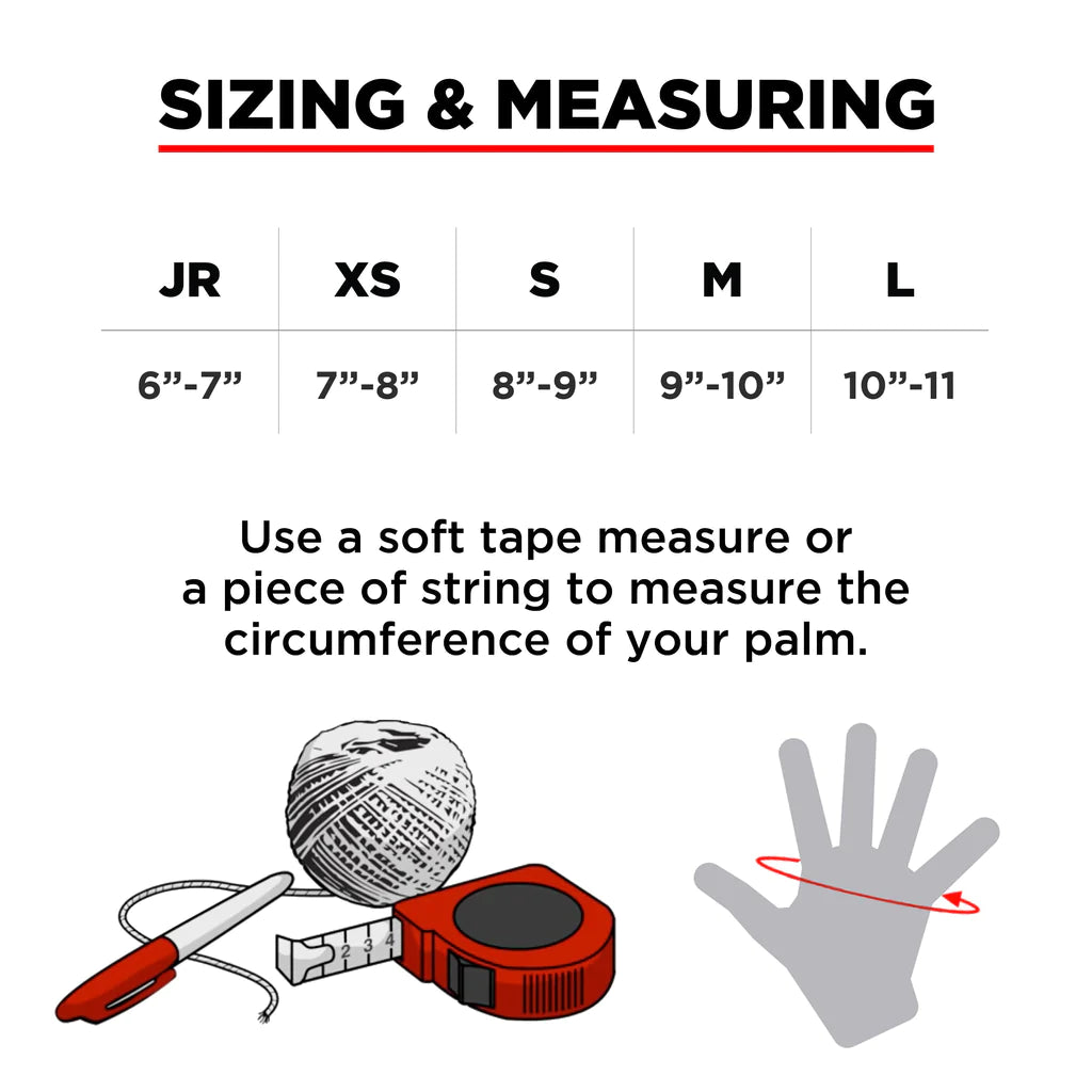 187 Killer Pads wrist guards size guide