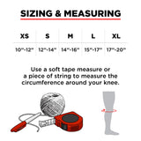 187 Killer Pads fly knee pad size and measuring guide