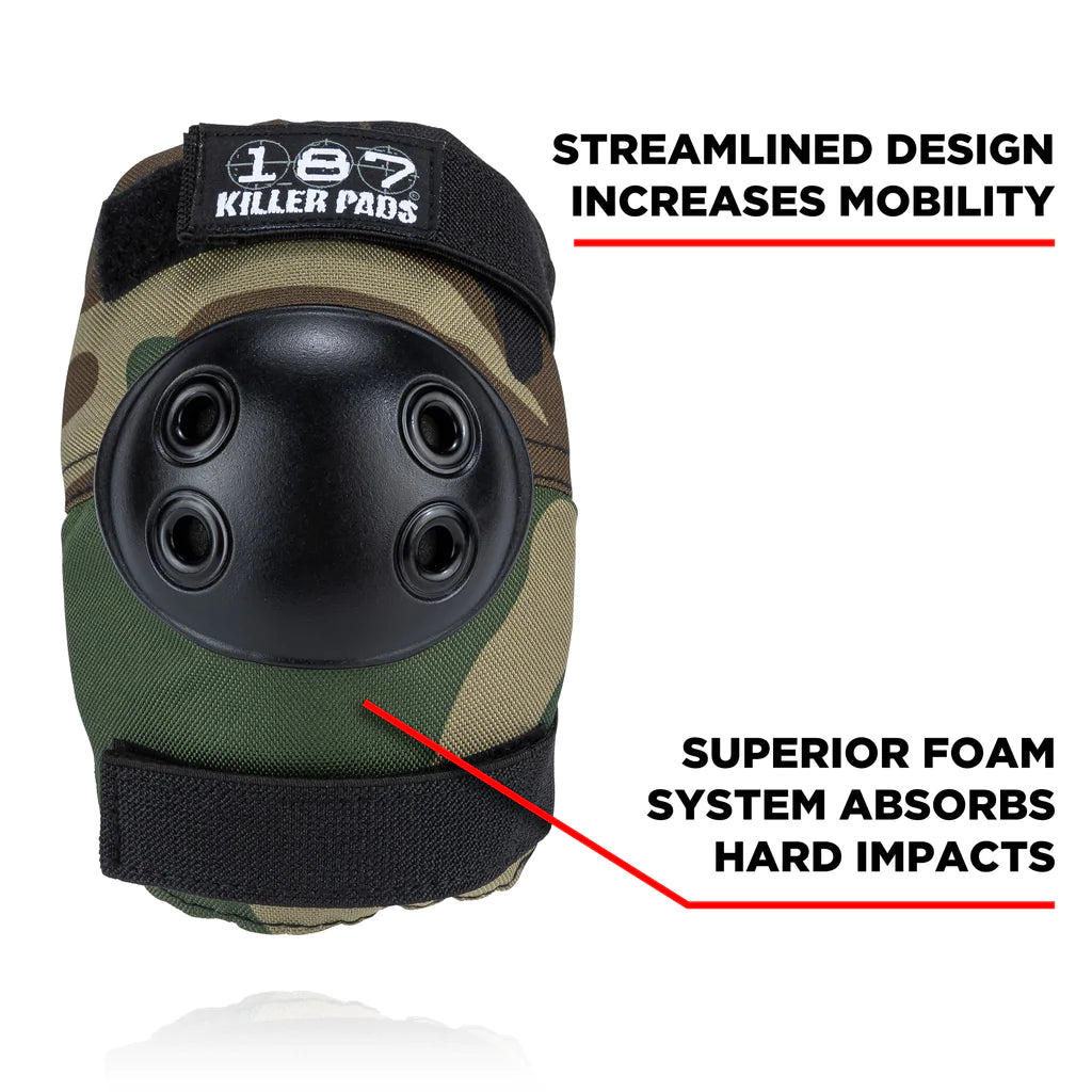 187 Killer Pads Junior 6 Pack Camo elbow pad