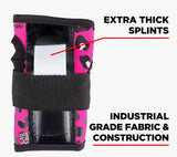187 Killer Pads Junior 6 Pack Staab Pink wrist guard with info