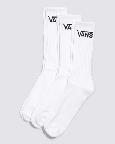 Vans - Classic Crew Socks White 3 Pack (6.5-9)