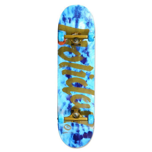 Holiday Ice Blue/Gold Tie Dye Complete Skateboard 8.0''