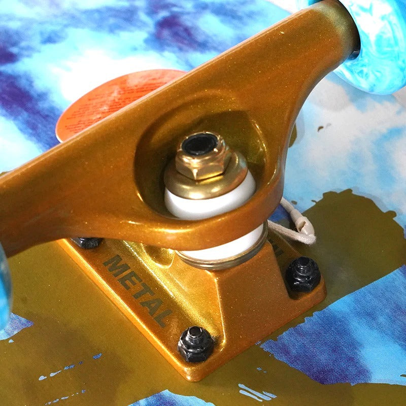 Holiday Ice Blue/Gold Tie Dye Complete Skateboard 8.0''