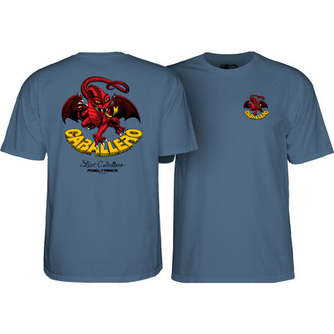 Powell Peralta Caballero Dragon II T-Shirt Indigo Blue front and back