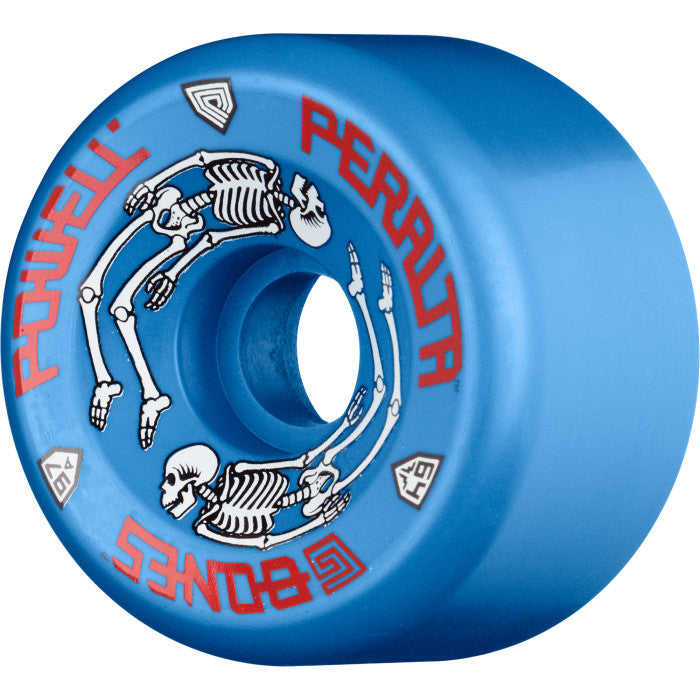 Powell Peralta G Bones wheel blue angled view