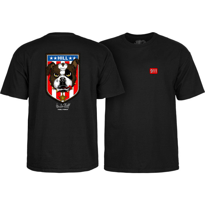 Hill shirt with 911 front print and bulldog back print