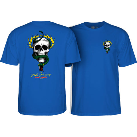 Front and back of Mc Gill t-shirt royal blue.