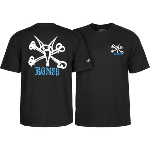 Front and back of Rat Bones t-shirt black.