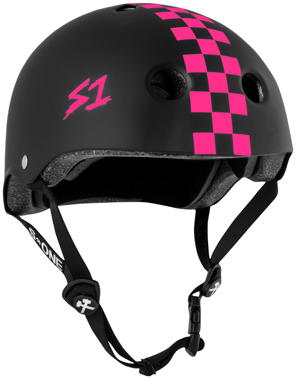 S-One - Lifer Helmet Black Matte/Pink Checkers
