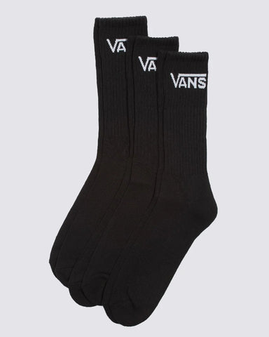 Vans - Classic Crew Socks Black 3 Pack (6.5-9)