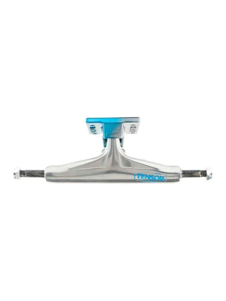 Tensor - 5.5 Alum Stencil Mirror Raw/Lt Blue Fade Skateboard Trucks