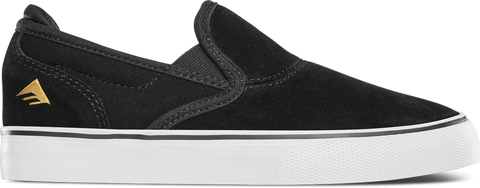 Emerica - Wino G6 Slip-On Youth Skate Shoes Black/White/Gold