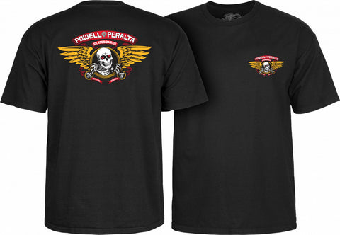 Powell Peralta Winged Ripper T-Shirt Black front and back