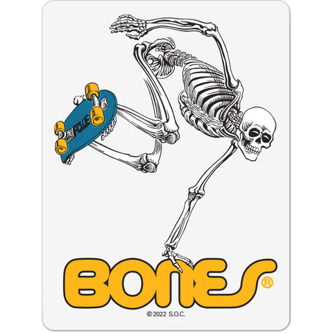 Skateboarding skeleton sticker on clear background