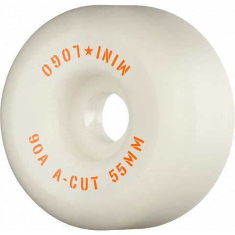 Mini Logo - Skateboard Wheels A-cut "2" 55mm 90A White