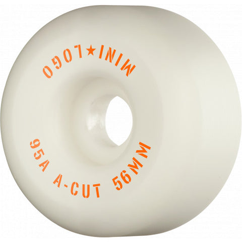 Mini Logo - Skateboard Wheels A-cut "2" 56mm 95a White