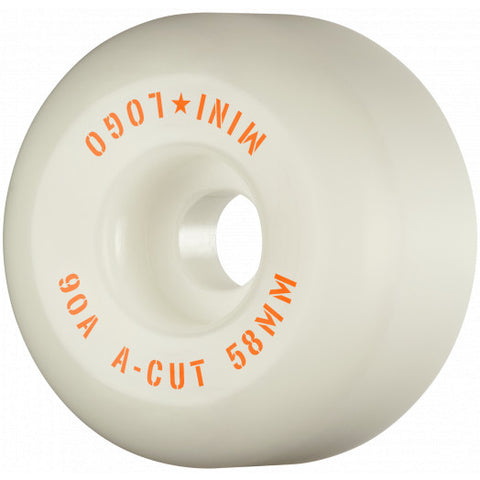 Mini Logo - Skateboard Wheels A-cut "2" 58mm 90A White