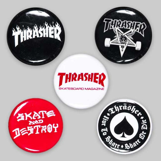 Thrasher - Logo Buttons (5 Pack)